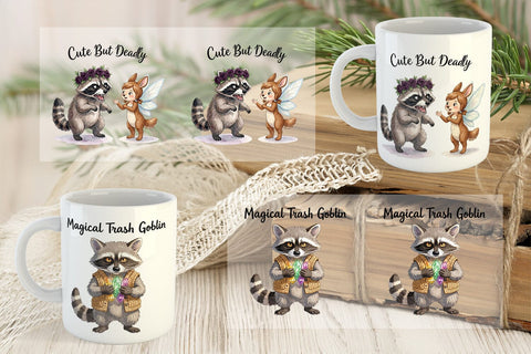 Mug Wrap Feral Raccoon Chaotic Whimsigoth Sublimation artnoy 