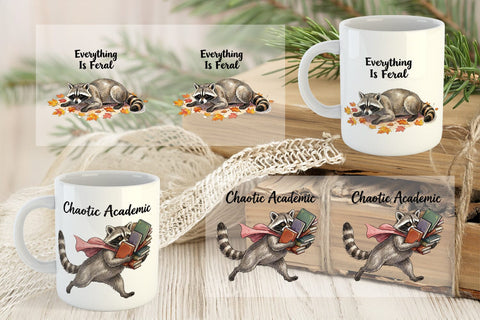 Mug Wrap Feral Raccoon Chaotic Whimsigoth Sublimation artnoy 