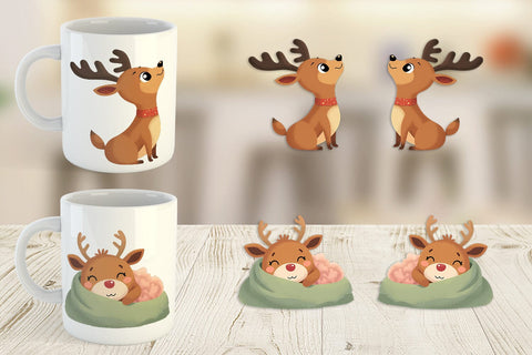 Mug Wrap Festive Baby Rudolf Sublimation artnoy 