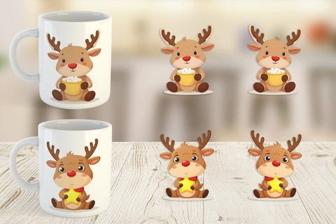 Mug Wrap Festive Baby Rudolf Sublimation artnoy 