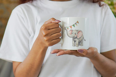 Mug Wrap Festive Carnival Elephant Watercolor Sublimation artnoy 