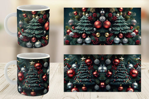 Mug Wrap Festive Christmas Tree Sublimation artnoy 