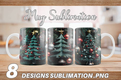 Mug Wrap Festive Christmas Tree Sublimation artnoy 
