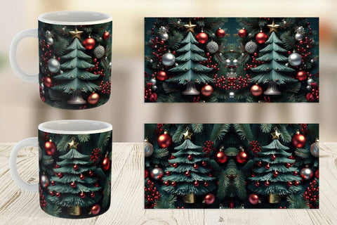 Mug Wrap Festive Christmas Tree Sublimation artnoy 