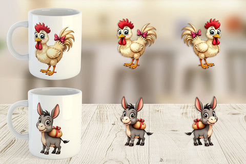 Mug Wrap Festive Farmhouse Friends Vintage Christmas Sublimation artnoy 