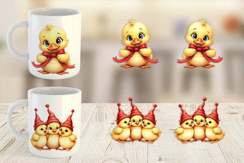 Mug Wrap Festive Farmhouse Friends Vintage Christmas Sublimation artnoy 