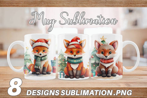 Mug Wrap Festive Fox Sublimation artnoy 