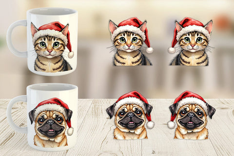 Mug Wrap Festive Furry Friends Sublimation artnoy 