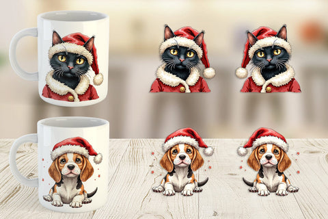Mug Wrap Festive Furry Friends Sublimation artnoy 