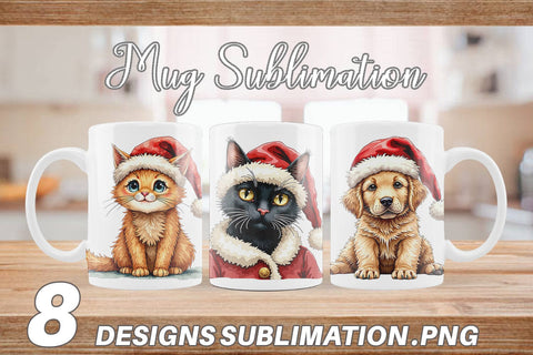 Mug Wrap Festive Furry Friends Sublimation artnoy 