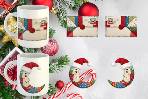 Mug Wrap Festive Handcrafted Patchwork Sublimation artnoy 