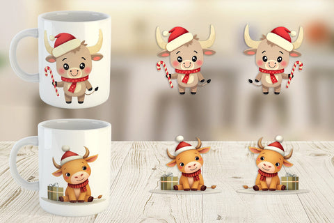 Mug Wrap Festive Highland Calf Sublimation artnoy 