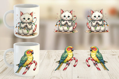 Mug Wrap Festive Patchwork Pets Sublimation artnoy 