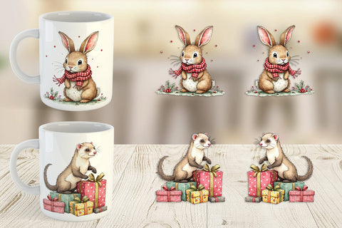 Mug Wrap Festive Patchwork Pets Sublimation artnoy 