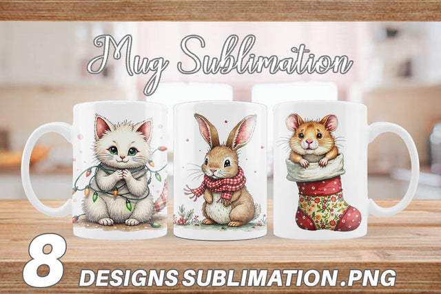 Mug Wrap Festive Patchwork Pets Sublimation artnoy 
