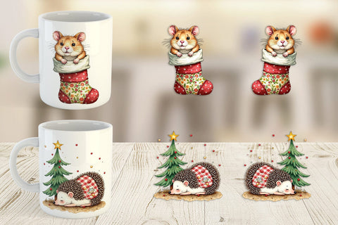 Mug Wrap Festive Patchwork Pets Sublimation artnoy 