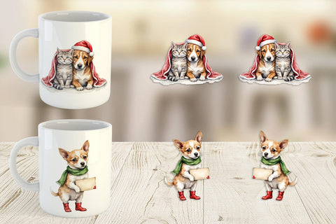 Mug Wrap Festive Pets Sublimation artnoy 