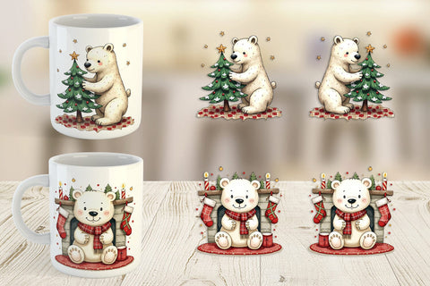Mug Wrap Festive Polar Wonders Sublimation artnoy 