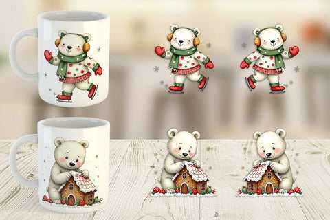 Mug Wrap Festive Polar Wonders Sublimation artnoy 