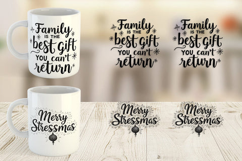 Mug Wrap Festively Fed Up Relatable Holiday Stress Quotes Sublimation artnoy 