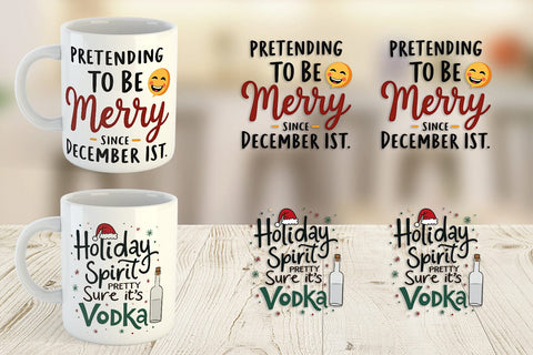 Mug Wrap Festively Fed Up Relatable Holiday Stress Quotes Sublimation artnoy 