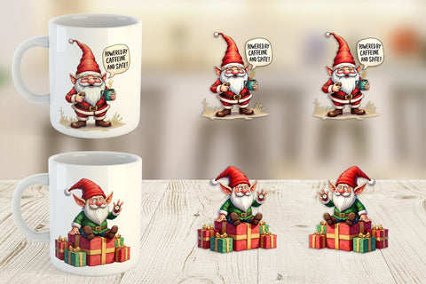 Mug Wrap Festively Jaded: Cynical Gnome Sublimation artnoy 