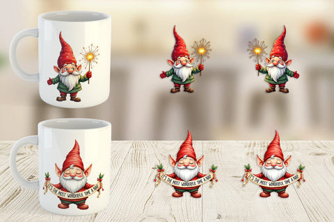 Mug Wrap Festively Jaded: Cynical Gnome Sublimation artnoy 