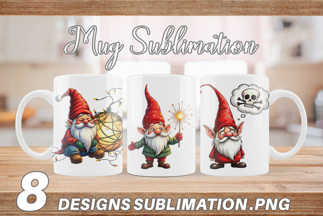 Mug Wrap Festively Jaded: Cynical Gnome Sublimation artnoy 