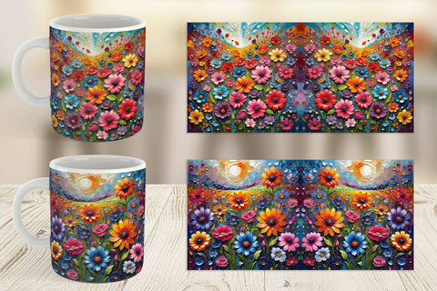 Mug Wrap Field Flower Painting Sublimation artnoy 