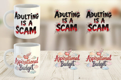 Mug Wrap Financially Questionable Humor Sublimation artnoy 