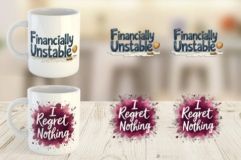 Mug Wrap Financially Questionable Humor Sublimation artnoy 