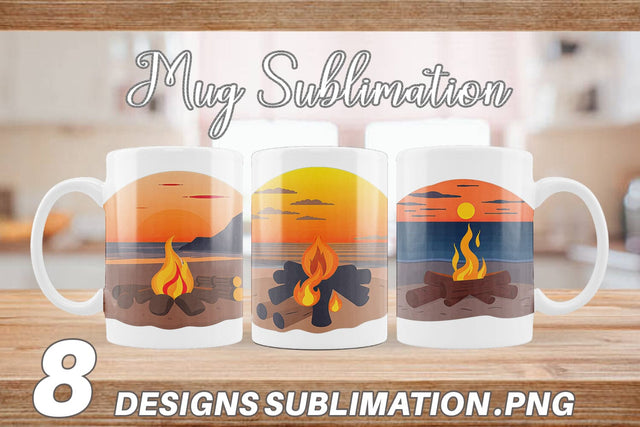 Mug Wrap Fire Pit Sublimation artnoy 