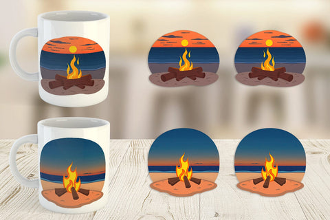 Mug Wrap Fire Pit Sublimation artnoy 