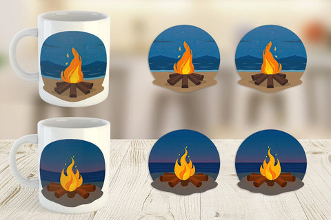 Mug Wrap Fire Pit Sublimation artnoy 