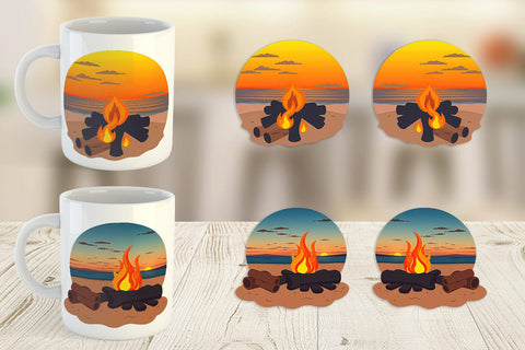 Mug Wrap Fire Pit Sublimation artnoy 