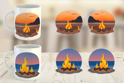 Mug Wrap Fire Pit Sublimation artnoy 