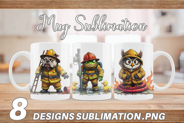 Mug Wrap Firefighter Chaos Critters Sublimation artnoy 