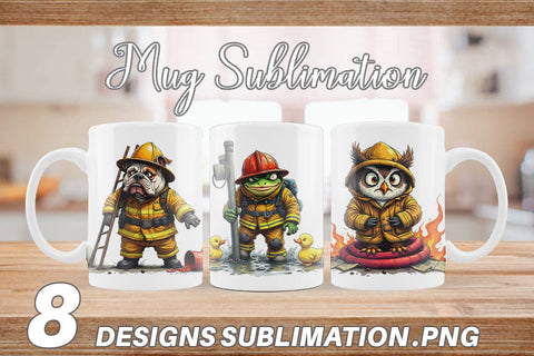 Mug Wrap Firefighter Chaos Critters Sublimation artnoy 