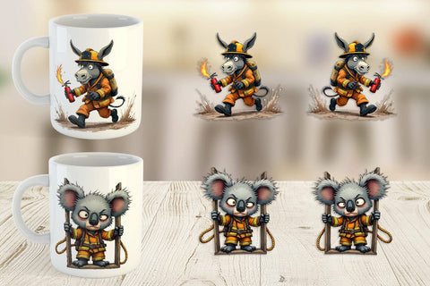 Mug Wrap Firefighter Chaos Critters Sublimation artnoy 