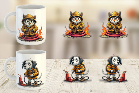 Mug Wrap Firefighter Chaos Critters Sublimation artnoy 