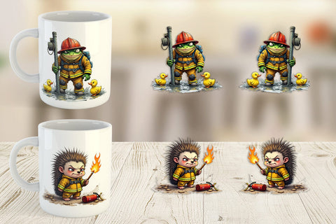 Mug Wrap Firefighter Chaos Critters Sublimation artnoy 