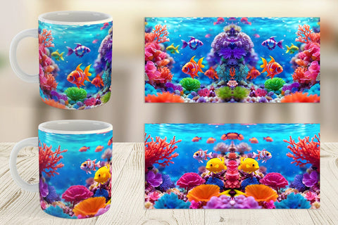 Mug Wrap Fish Swim Tropical Ocean Sublimation artnoy 