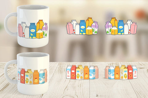 Mug Wrap Flavored Milk Carton Sublimation artnoy 