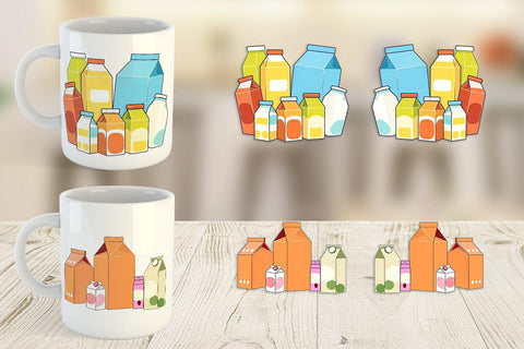 Mug Wrap Flavored Milk Carton Sublimation artnoy 
