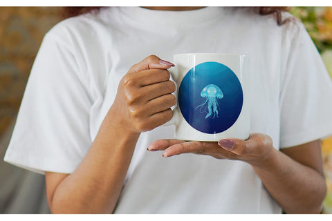 Mug Wrap Floating Jellyfish Sublimation artnoy 