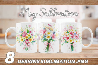 Mug Wrap Floral Bouquets Sublimation artnoy 