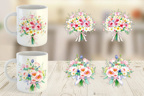 Mug Wrap Floral Bouquets Sublimation artnoy 