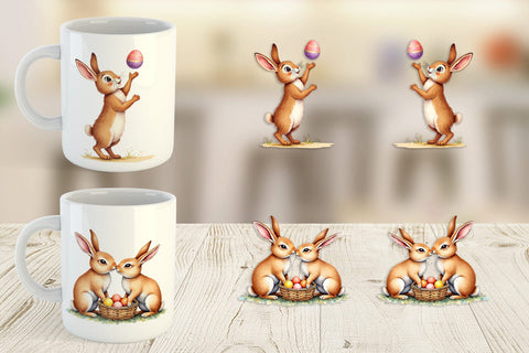 Mug Wrap Floral Easter Bunny Sublimation artnoy 