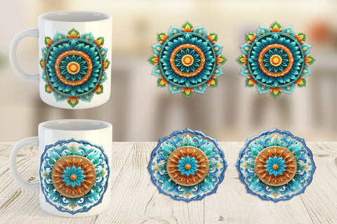 Mug Wrap Floral Mandala Sublimation artnoy 