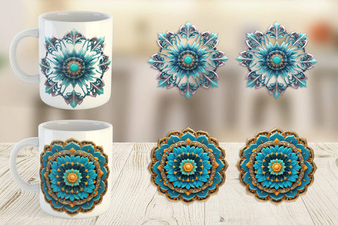 Mug Wrap Floral Mandala Sublimation artnoy 